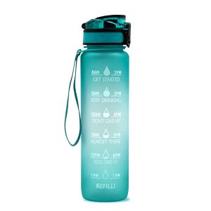 Green gradient Motivational Water Bottle