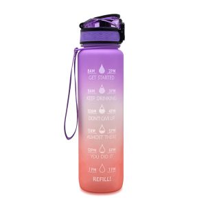 Purple orange gradient Motivational Water Bottle