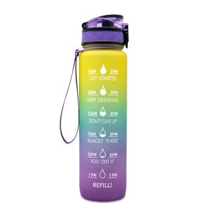 Purple blue gradient Motivational Water Bottle